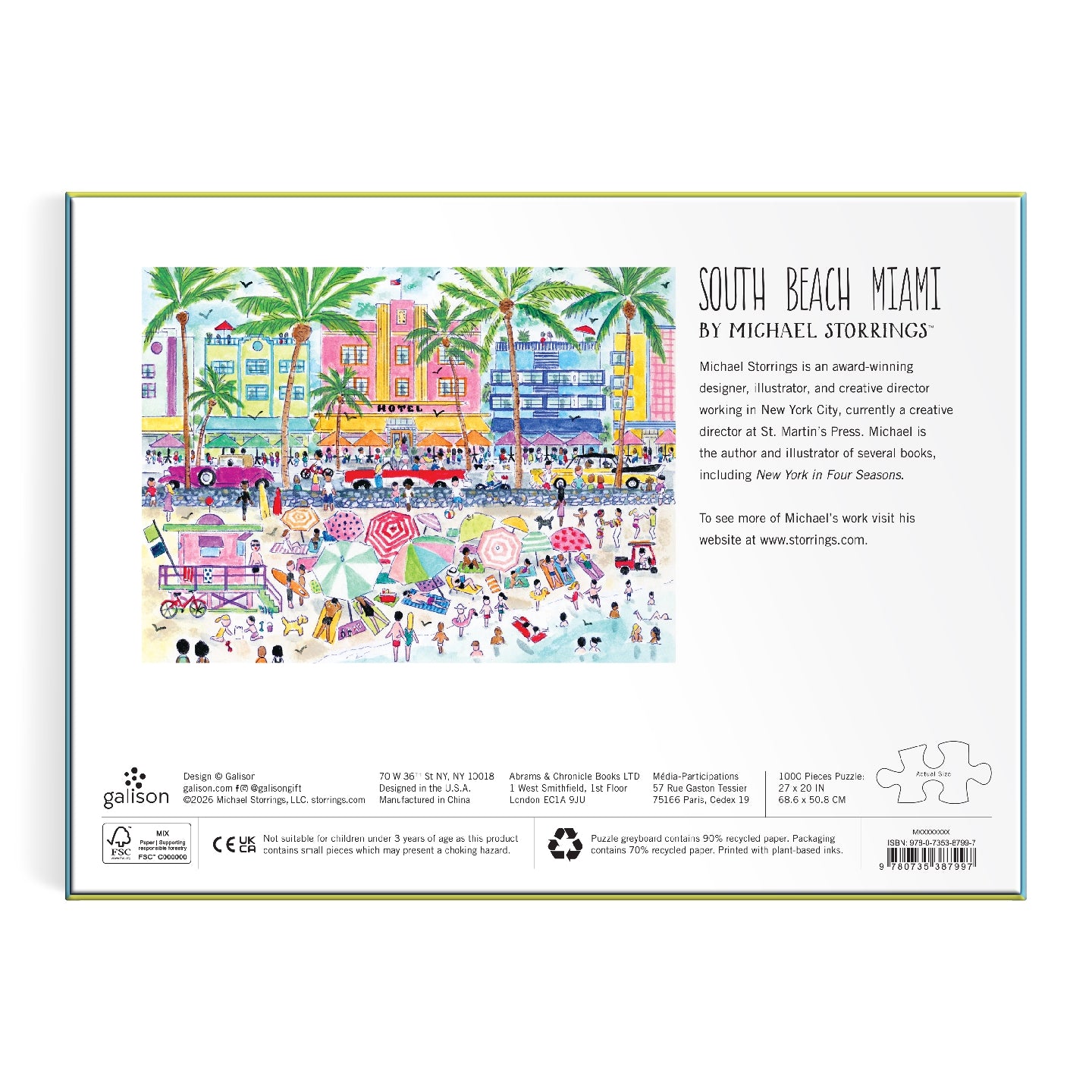 GALISON Michael Storrings South Beach Miami 1000 Piece Puzzle