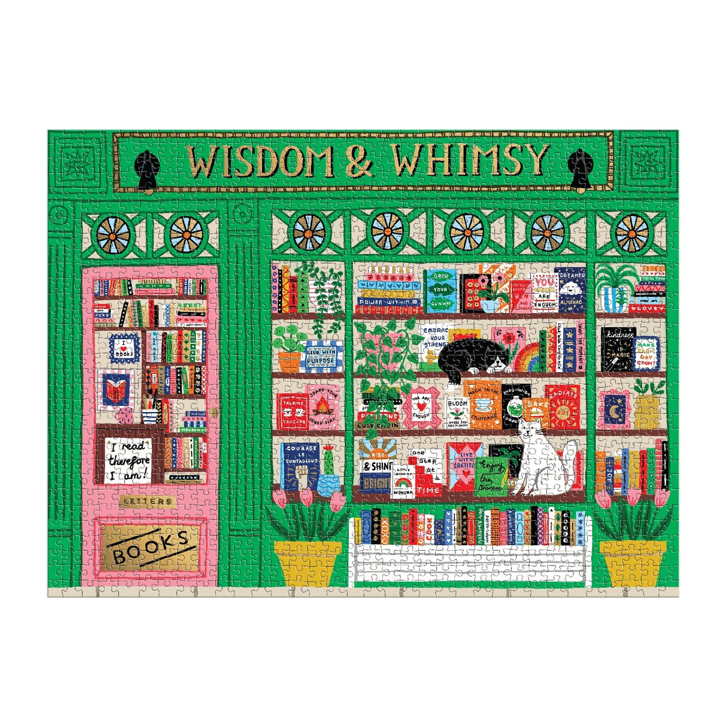 GALISON Wisdom & Whimsy Bookshop 1000 Piece Foil Puzzle
