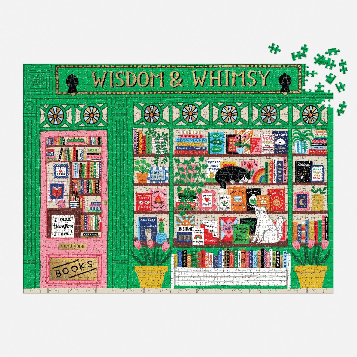 GALISON Wisdom & Whimsy Bookshop 1000 Piece Foil Puzzle