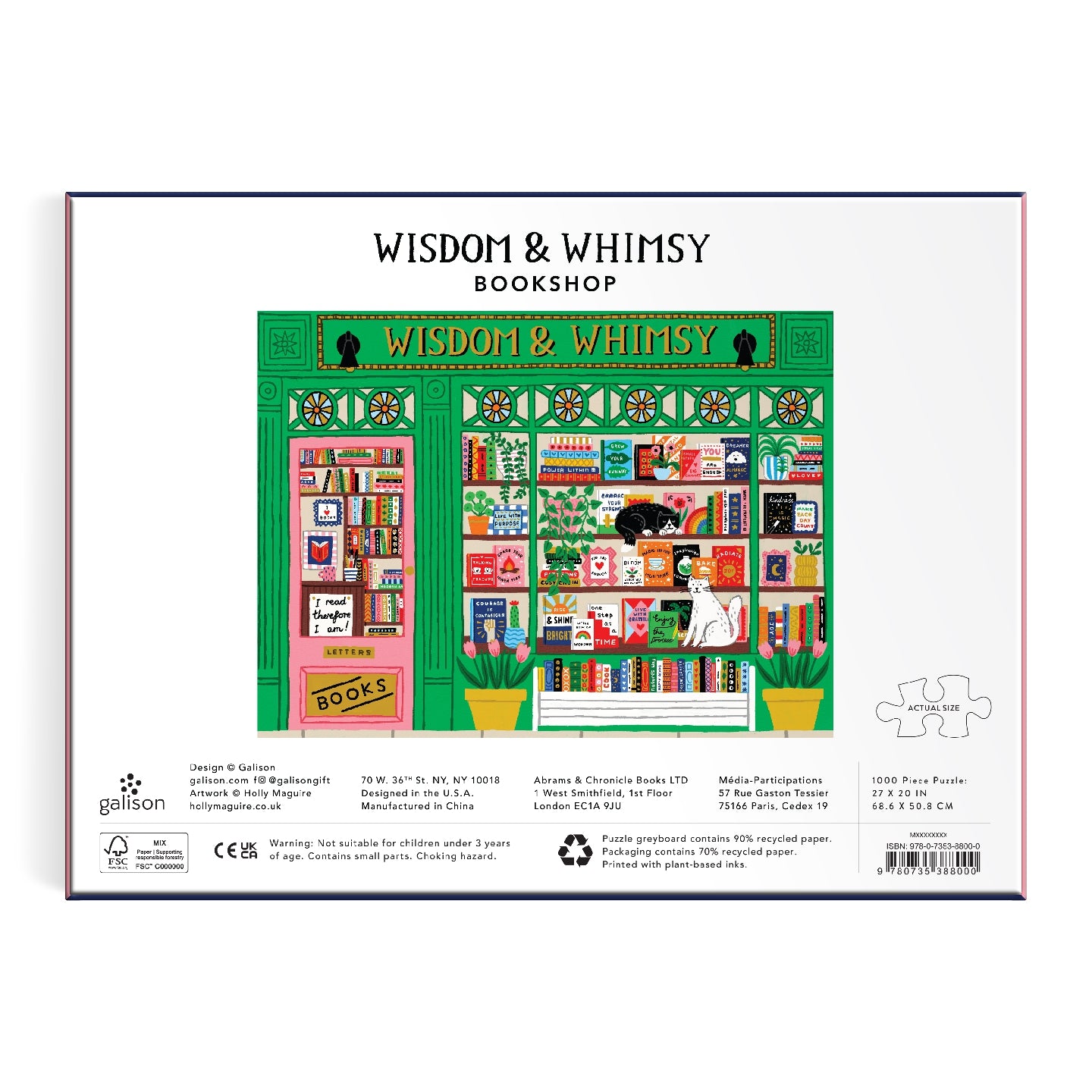GALISON Wisdom & Whimsy Bookshop 1000 Piece Foil Puzzle