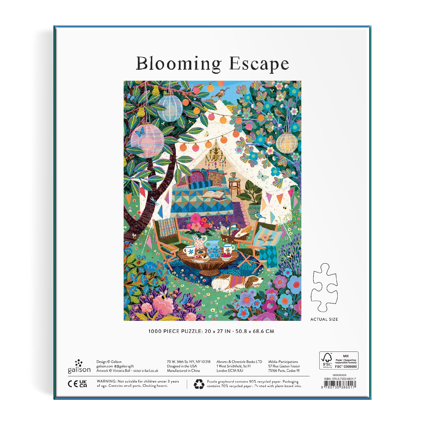GALISON Victoria Ball Blooming Escape 1000 Piece Puzzle