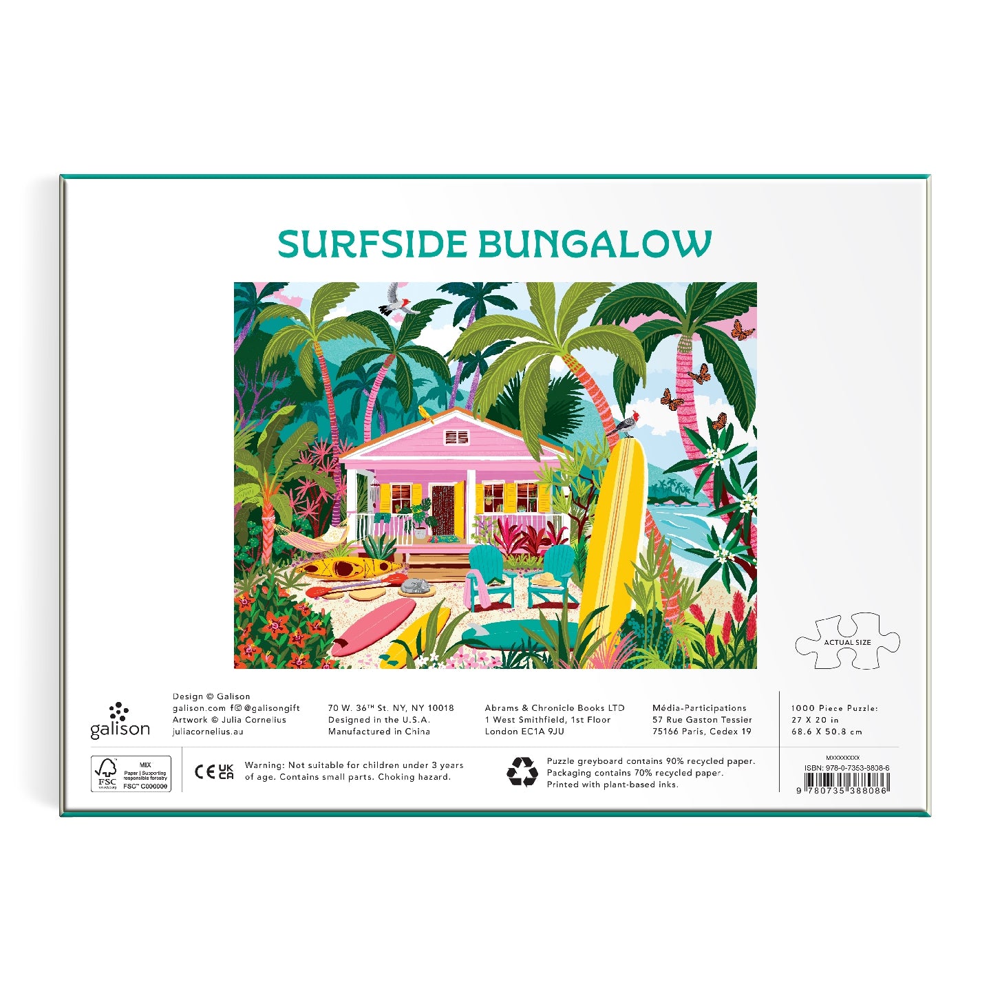 GALISON Surfside Bungalow 1000 Piece Puzzle