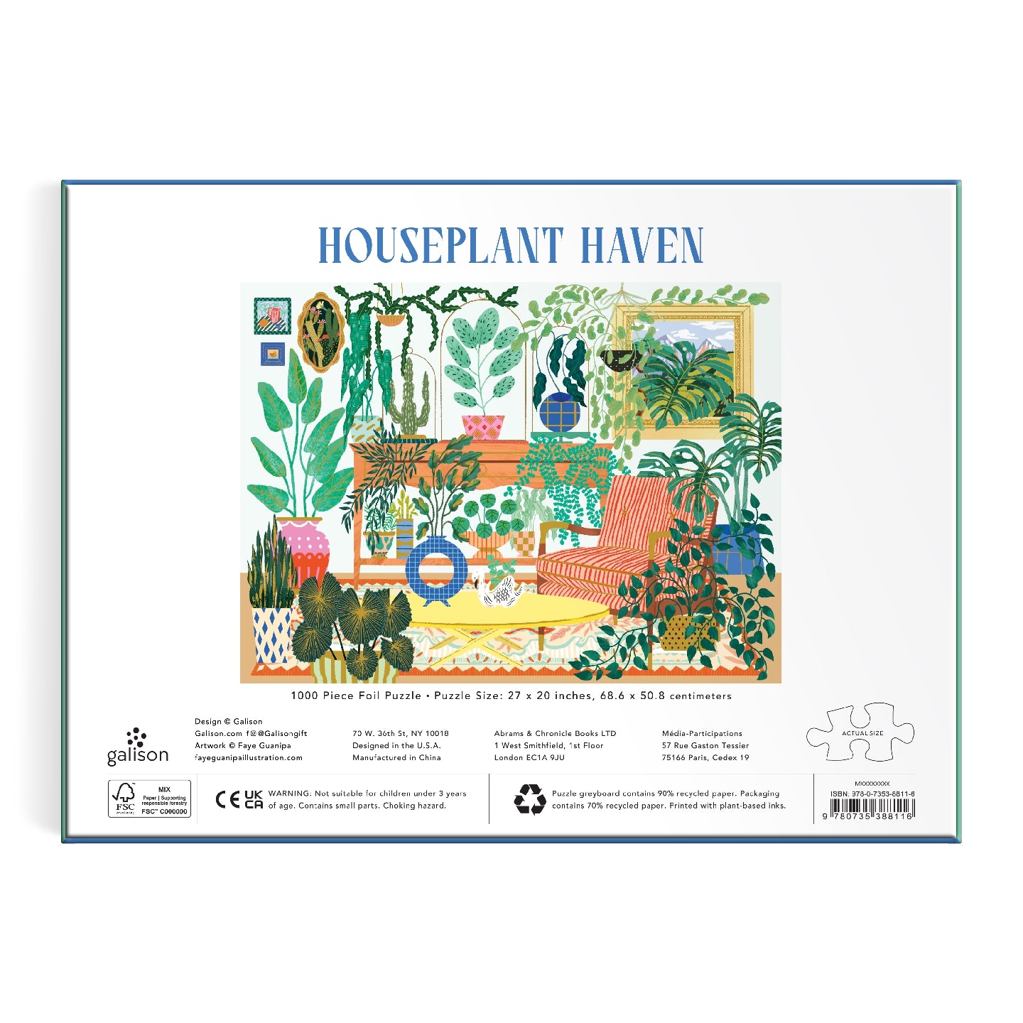 GALISON Houseplant Haven 1000 Piece Foil Puzzle