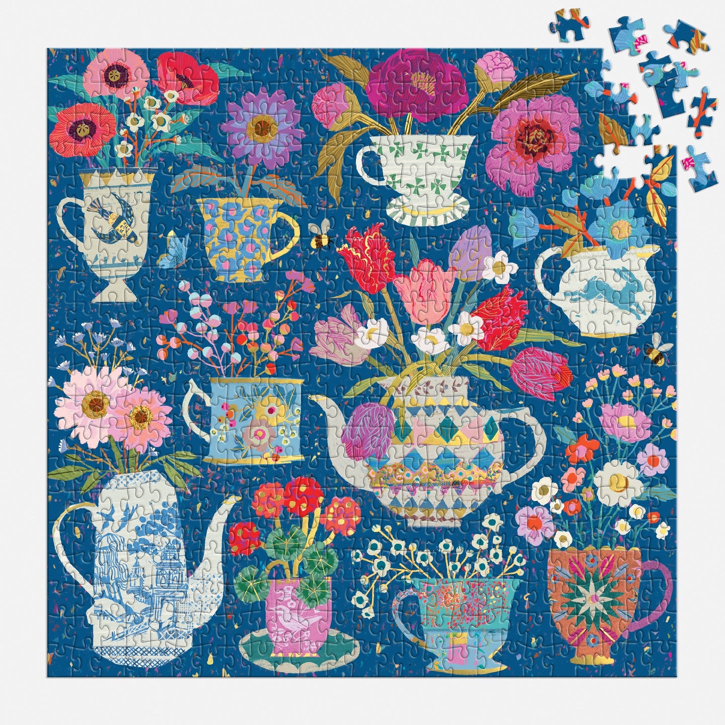 GALISON Victoria Ball Potted Teacups 500 Piece Foil Puzzle