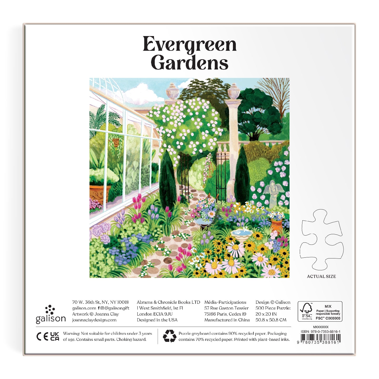 GALISON Evergreen Gardens 500 Piece Puzzle
