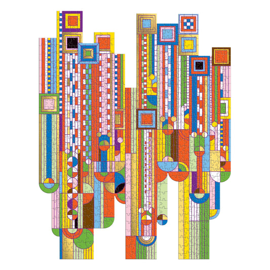 GALISON Frank Lloyd Wright Saguaro Cactus & Forms 750 Piece Shaped Foil Puzzle