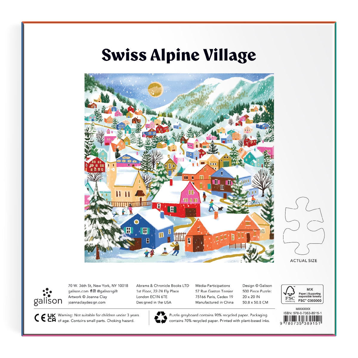 GALISON Swiss Alpine Village 500 Piece Foil Puzzle