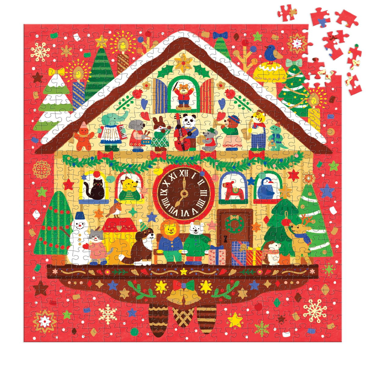 MUDPUPPY Christmas Time 500 Piece Foil Puzzle