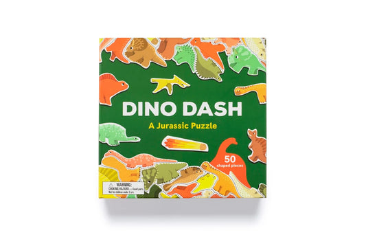 LAURENCE KING Dino Dash A Jurassic Puzzle with 50 shaped pieces