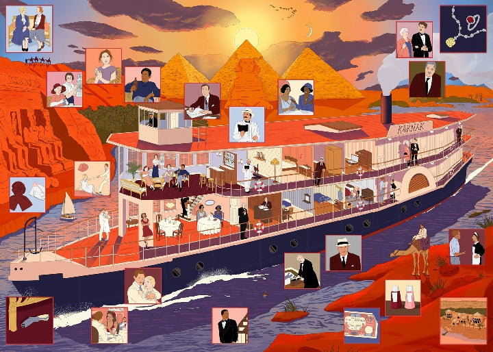 LAURENCE KING The World of Agatha Christie: Death on the Nile: A 1000-piece jigsaw puzzle with 50 clues to spot
