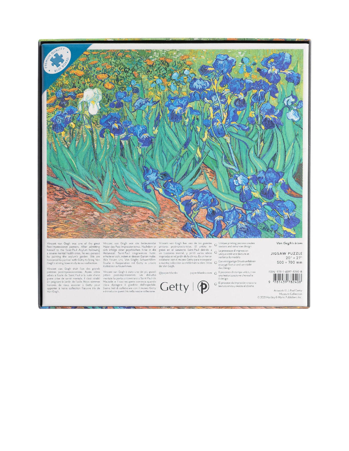 PAPERBLANKS Van Gogh's Irises 1000 Piece Jigsaw Puzzle, The J. Paul Getty Museum Collection (Van Gogh's Irises)