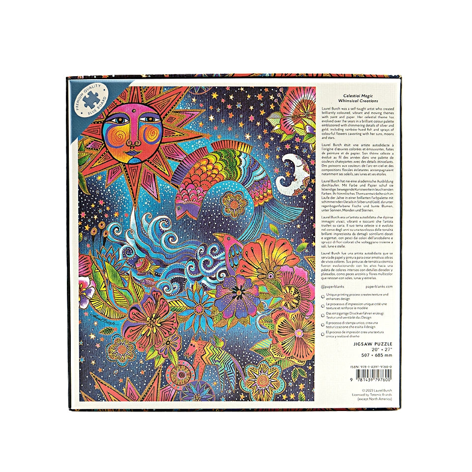 PAPERBLANKS Celestial Magic 1000 Piece Jigsaw Puzzle, Laurel Burch Collection (Whimsical Creations)