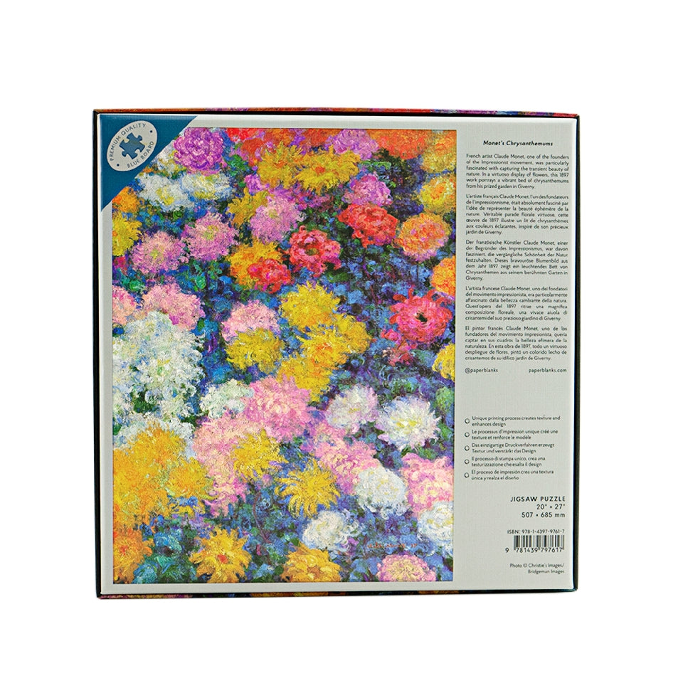 PAPERBLANKS Monet's Chrysanthemums 1000 Piece Jigsaw Puzzle