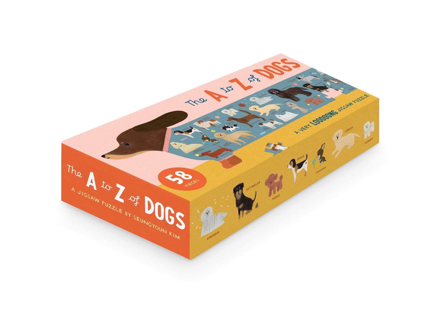 LAURENCE KING The A to Z of Dogs 58 Piece Puzzle (A VERY LOOOONG PUZZLE)