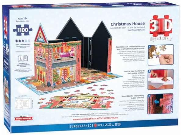 EUROGRAPHICS 3D Christmas House 1100-Piece Puzzle