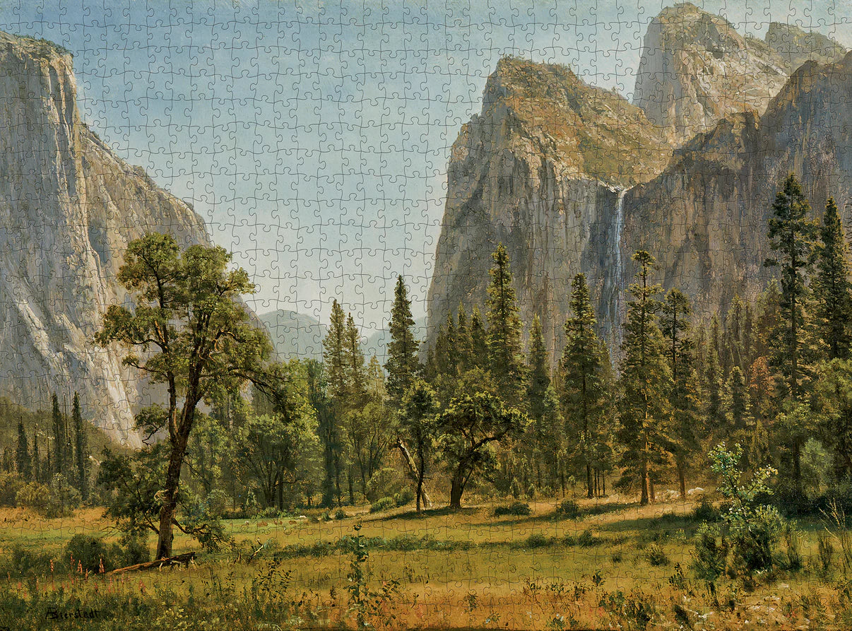 Pomegranate, Albert Bierstadt: Bridal Veil Falls, Yosemite 1000-Piece Jigsaw Puzzle