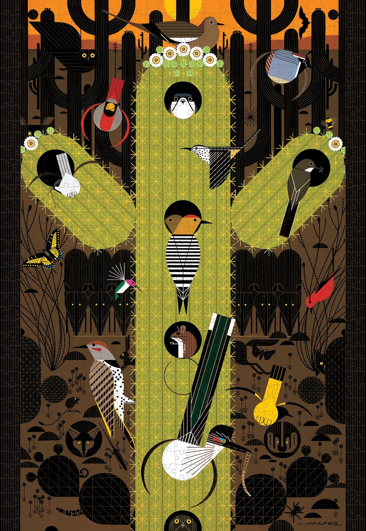 Pomegranate, Charley Harper: The Desert 1000-Piece Jigsaw Puzzle