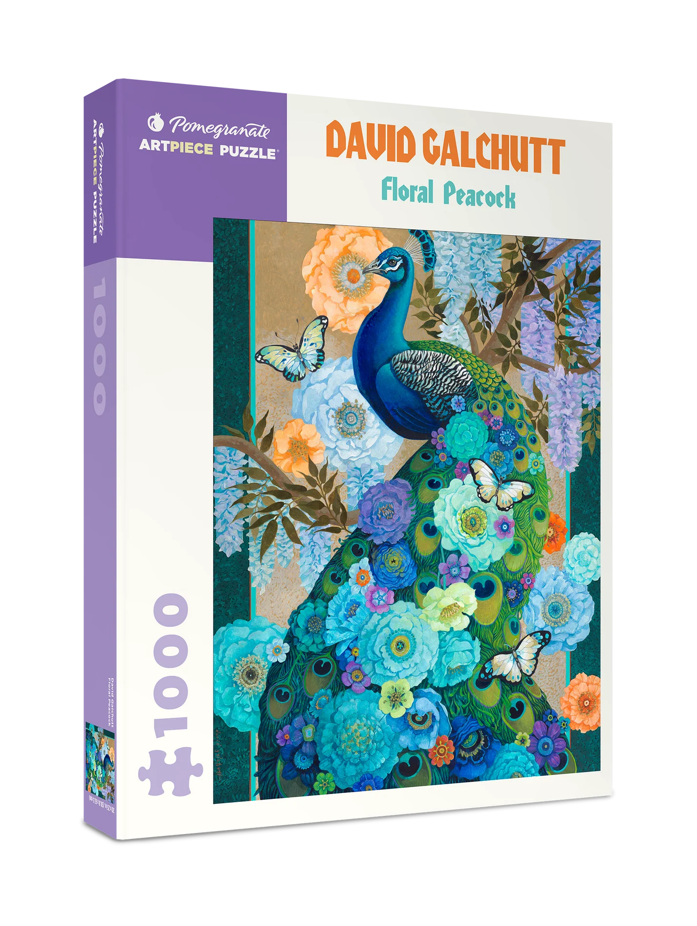 Pomegranate, David Galchutt: Floral Peacock 1000-Piece Jigsaw Puzzle