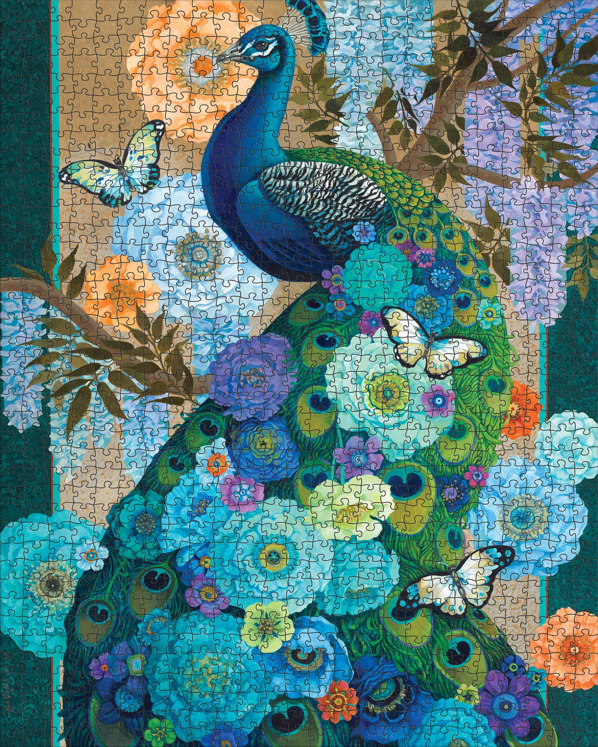 Pomegranate, David Galchutt: Floral Peacock 1000-Piece Jigsaw Puzzle