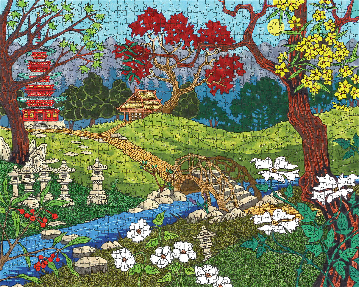 Pomegranate, CJ Hurley: At the Japanese Garden 1000-Piece Jigsaw Puzzle