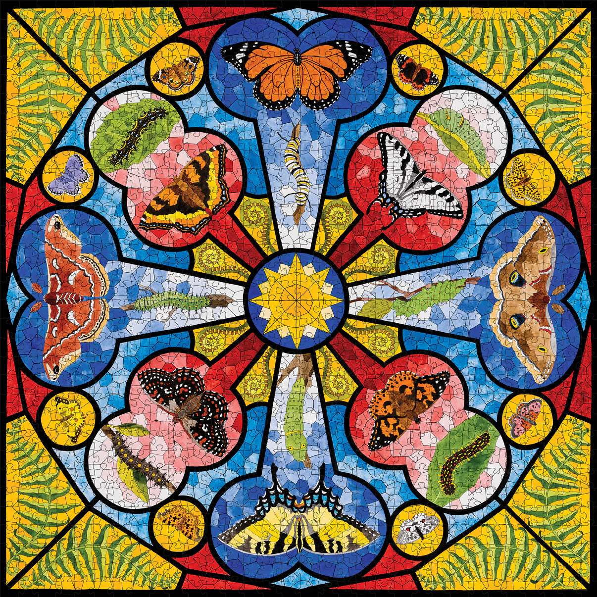 Pomegranate, David Cohen: Butterfly Rose Window 1000-Piece Jigsaw Puzzle