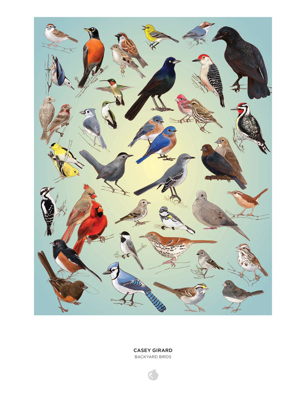 Pomegranate, Casey Girard: Backyard Birds 1000-Piece Jigsaw Puzzle