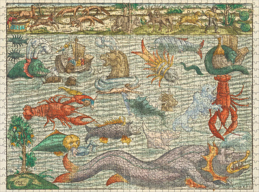 Pomegranate, Sebastian Münster: Sea Monsters 1000-Piece Jigsaw Puzzle