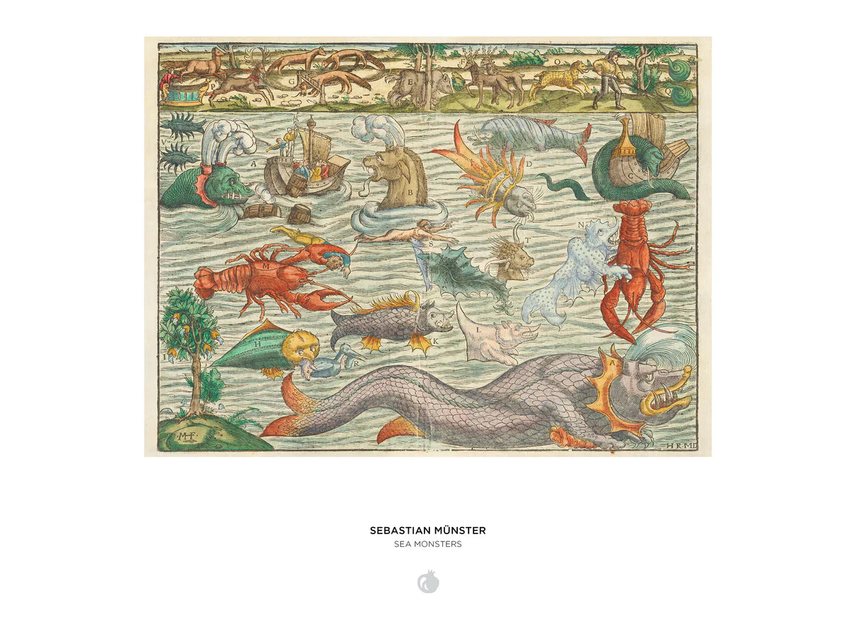Pomegranate, Sebastian Münster: Sea Monsters 1000-Piece Jigsaw Puzzle