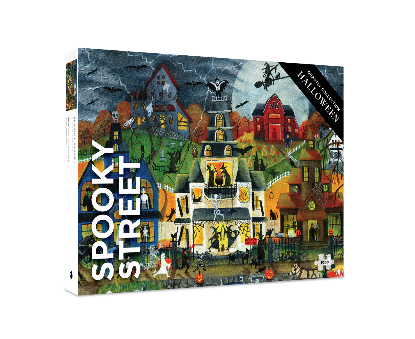 Pomegranate, Cheryl Bartley: Spooky Street 1000-Piece Jigsaw Puzzle