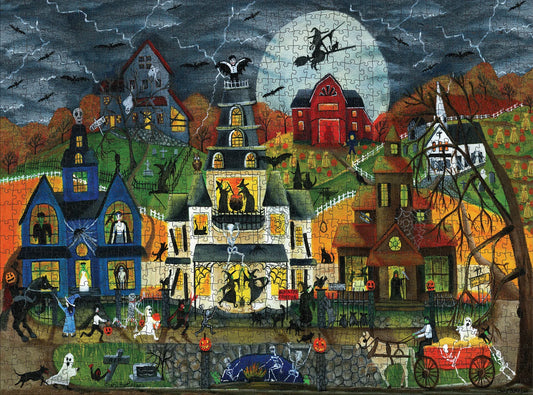 Pomegranate, Cheryl Bartley: Spooky Street 1000-Piece Jigsaw Puzzle