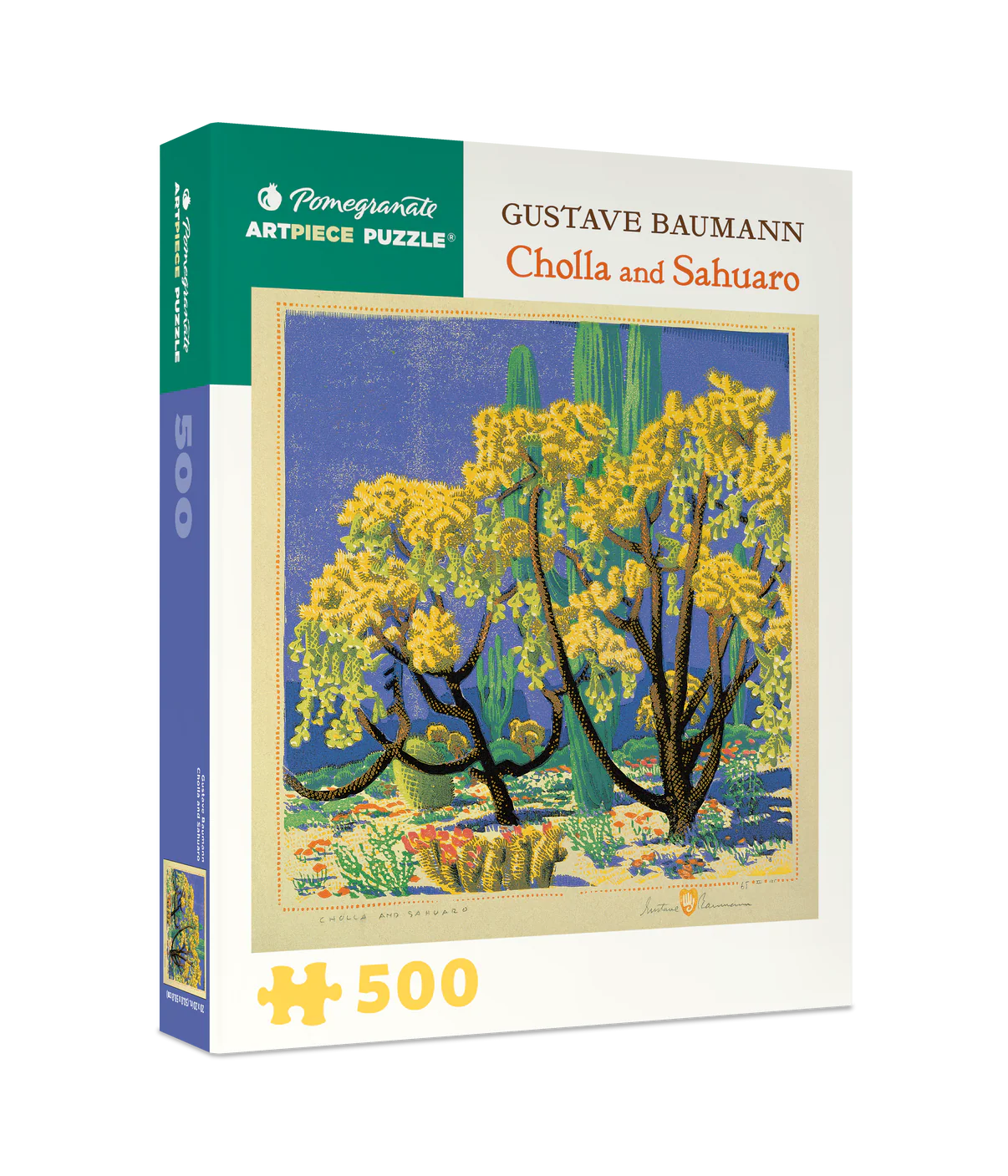 Pomegranate, Gustave Baumann: Cholla and Sahuaro 500-piece Jigsaw Puzzle