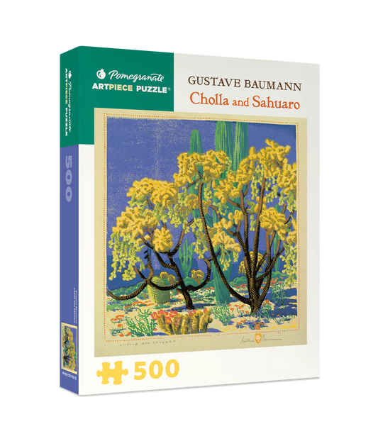 Pomegranate, Gustave Baumann: Cholla and Sahuaro 500-piece Jigsaw Puzzle