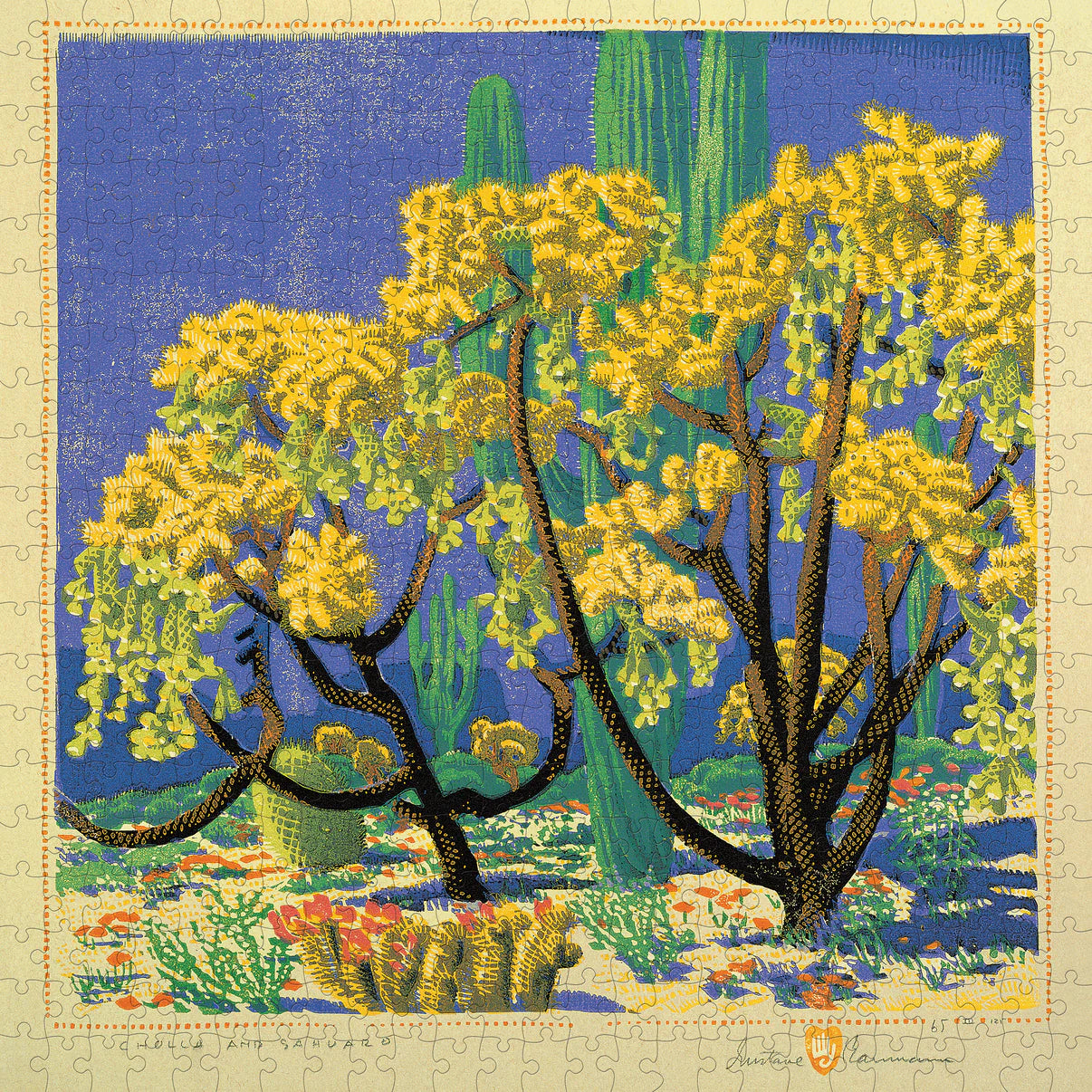 Pomegranate, Gustave Baumann: Cholla and Sahuaro 500-piece Jigsaw Puzzle