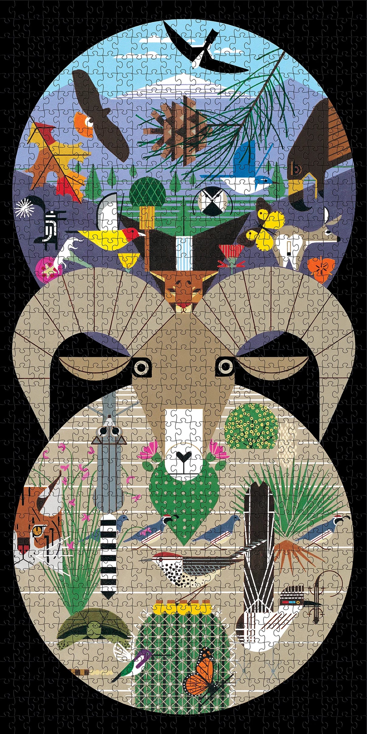 Pomegranate, Charley Harper: The California Desert Mountains 1000-Piece Jigsaw Puzzle