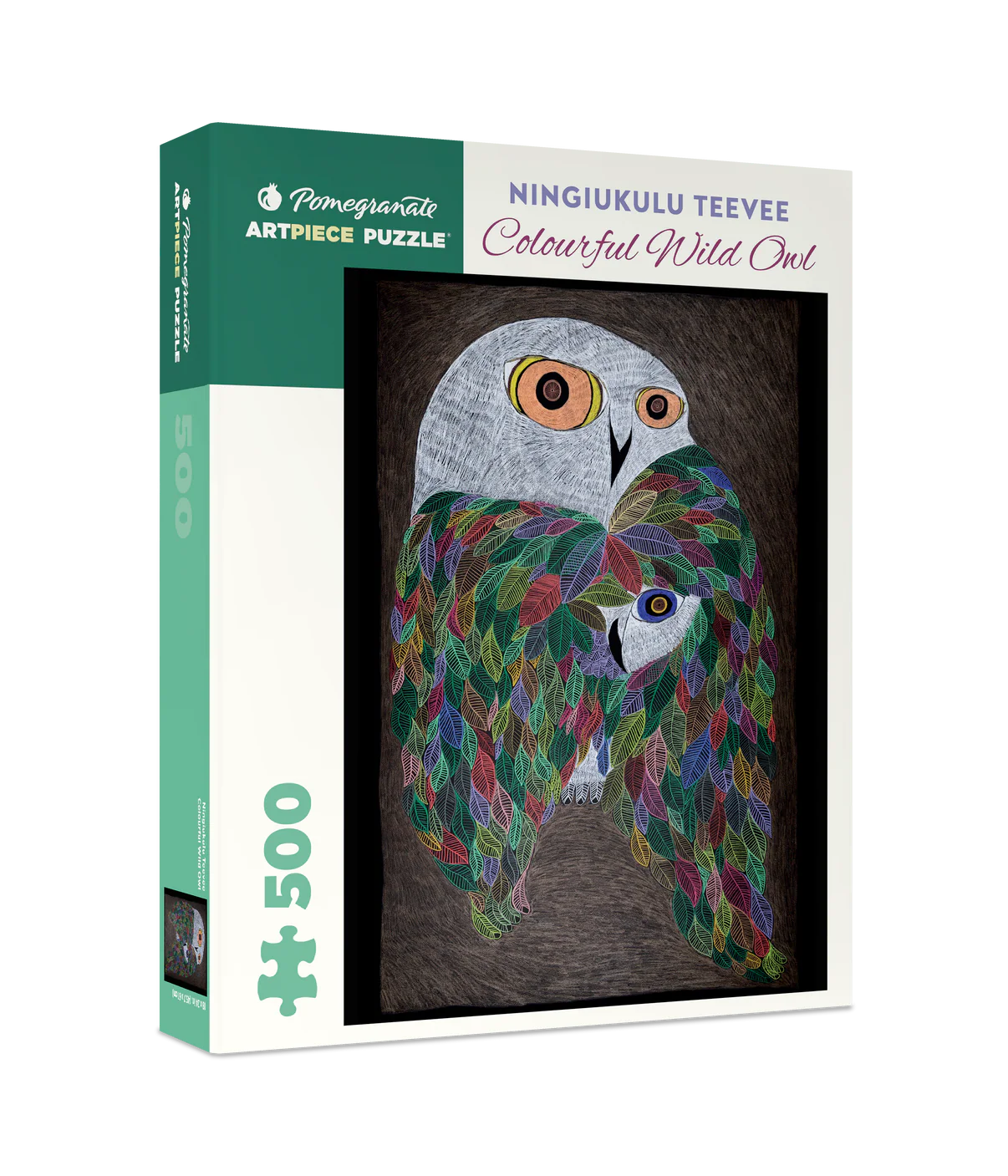 Pomegranate, Ningiukulu Teevee: Colourful Wild Owl 500-Piece Jigsaw Puzzle
