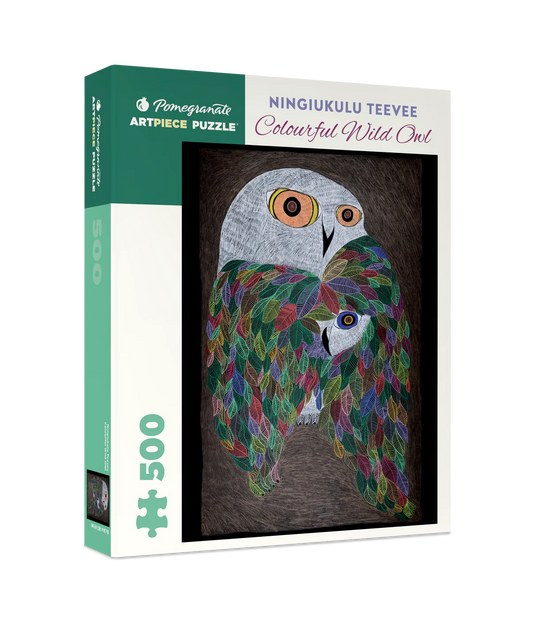 Pomegranate, Ningiukulu Teevee: Colourful Wild Owl 500-Piece Jigsaw Puzzle