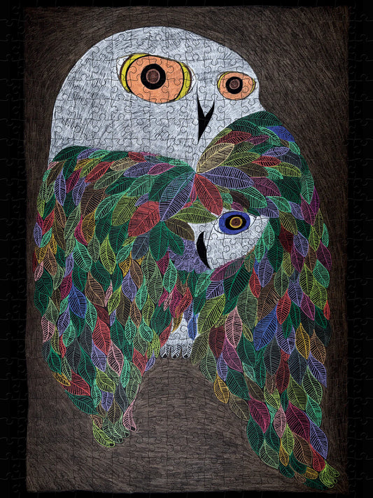 Pomegranate, Ningiukulu Teevee: Colourful Wild Owl 500-Piece Jigsaw Puzzle