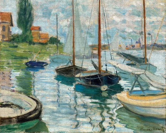 Pomegranate, Claude Monet: Sailboats on the Seine 1000-Piece Jigsaw Puzzle