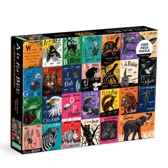 MUDPUPPY A is for Bee: An Alphabet in Translation 1000 Piece Family Puzzle