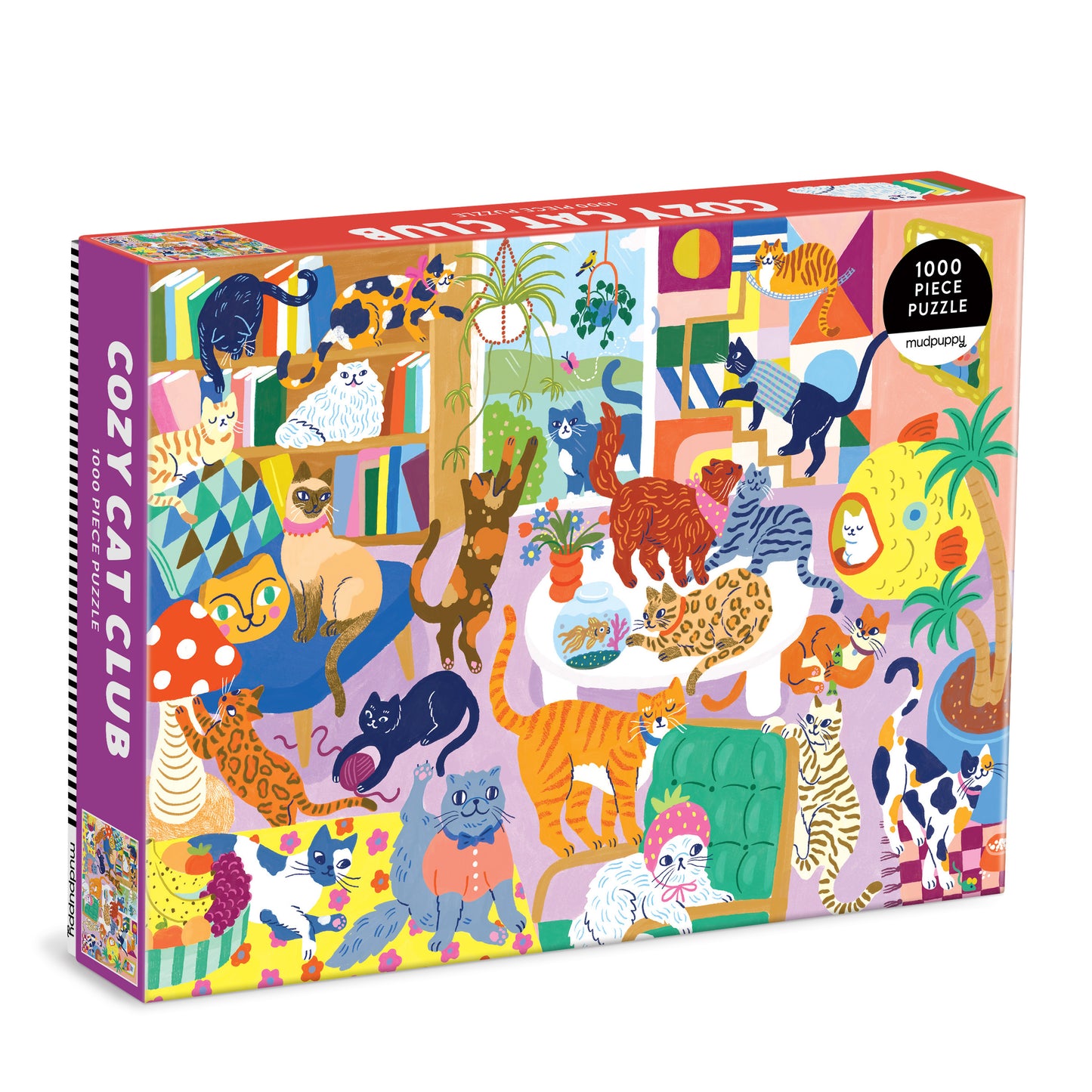 MUDPUPPY Cozy Cat Club 1000 Piece Family Puzzle