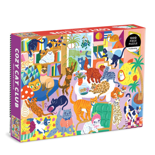 MUDPUPPY Cozy Cat Club 1000 Piece Family Puzzle