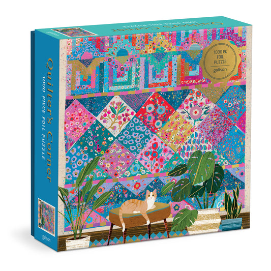 GALISON Victoria Ball Quilter's Corner 1000 Piece Foil Puzzle