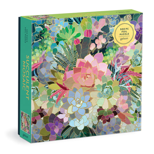 GALISON Succulent Mosaic 500 Piece Foil Puzzle