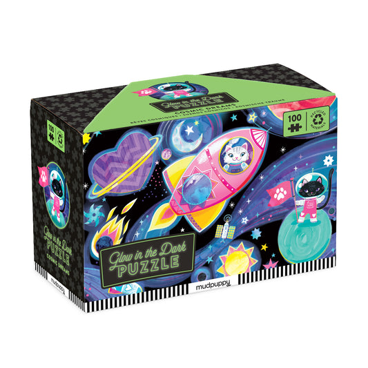 MUDPUPPY Cosmic Dreams 100 Piece Glow in the Dark Puzzle