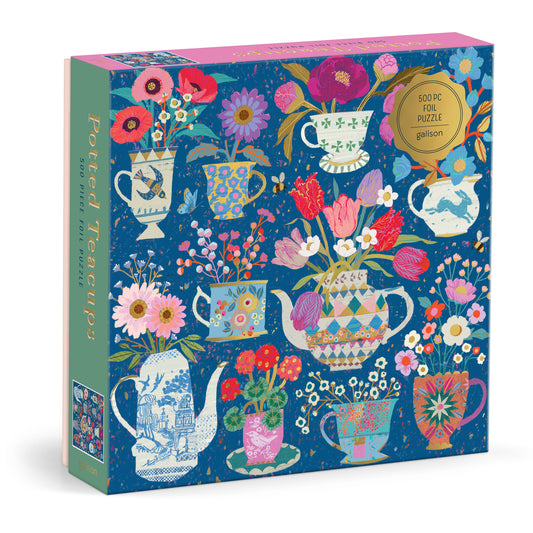 GALISON Victoria Ball Potted Teacups 500 Piece Foil Puzzle