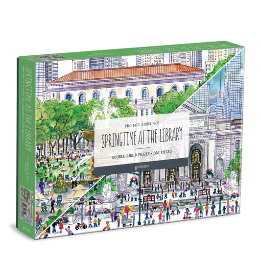 GALISON Michael Storrings Springtime at the Library 500 Piece Double-Sided Puzzle