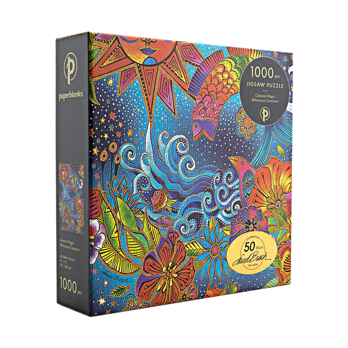 PAPERBLANKS Celestial Magic 1000 Piece Jigsaw Puzzle, Laurel Burch Collection (Whimsical Creations)