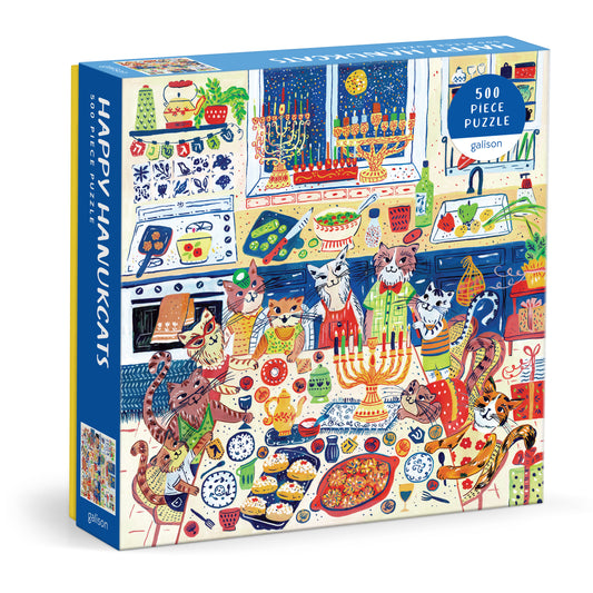 GALISON Happy Hanukcats 500 Piece Puzzle