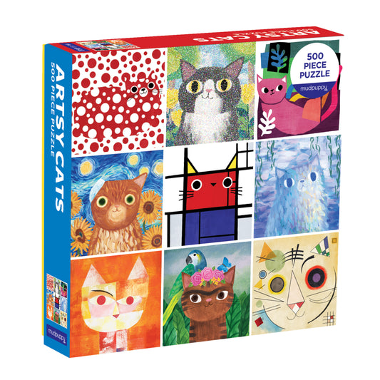 MUDPUPPY Artsy Cats 500PC Family Puzzle