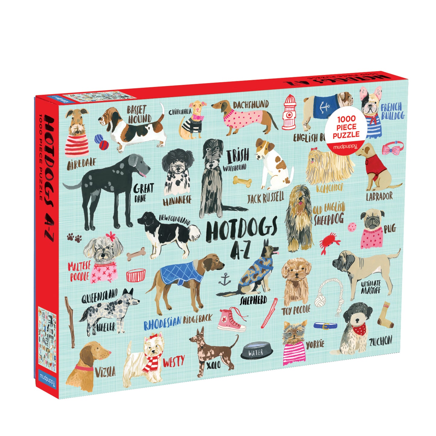 MUDPUPPY Hot Dogs A-Z 1000 Piece Puzzle